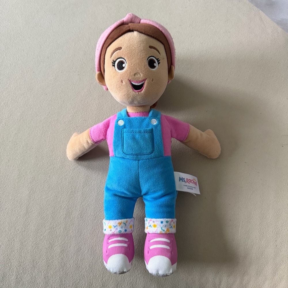 Ms Rachel Stuffed Doll in Pink and Blue Outfit